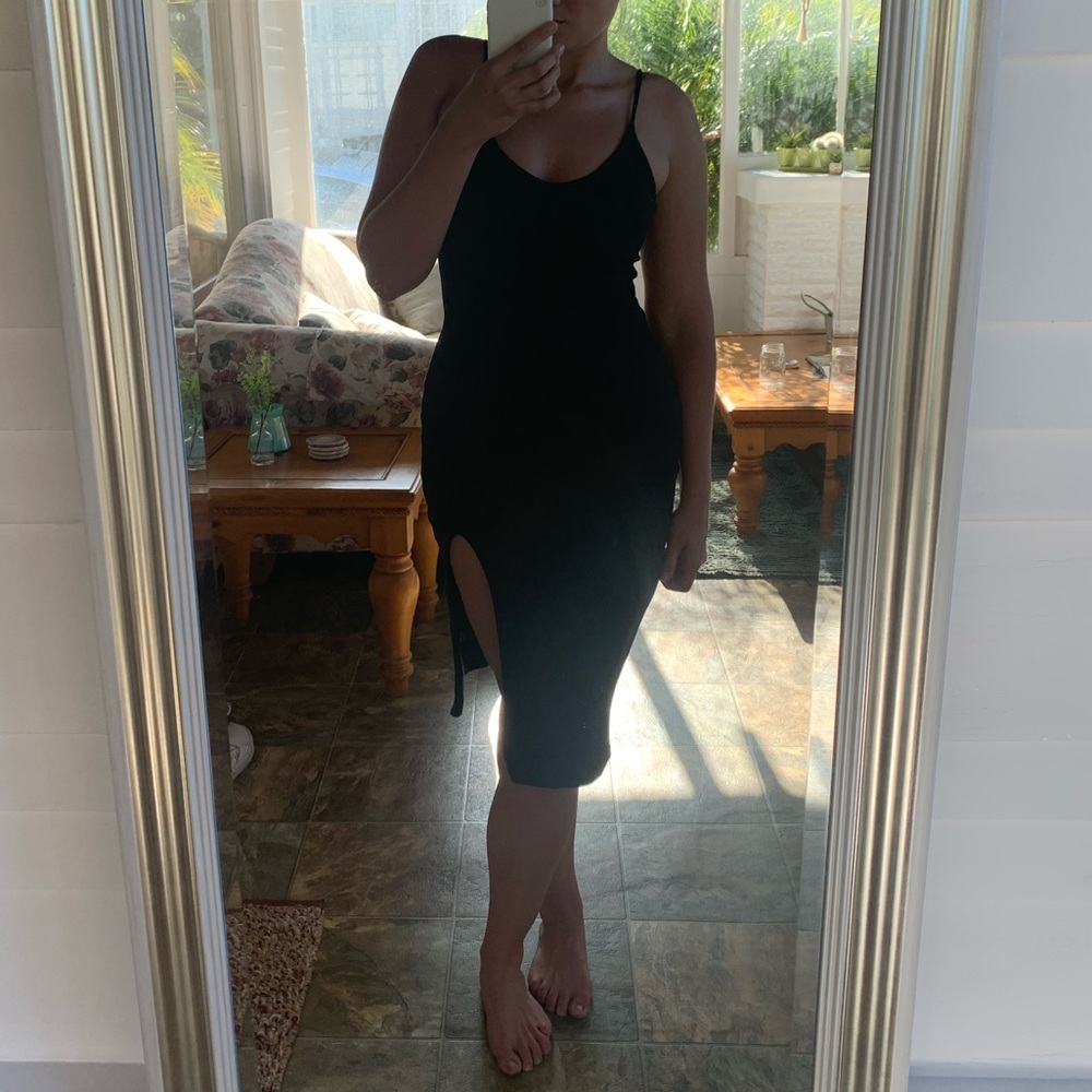 Slit bodycon dress